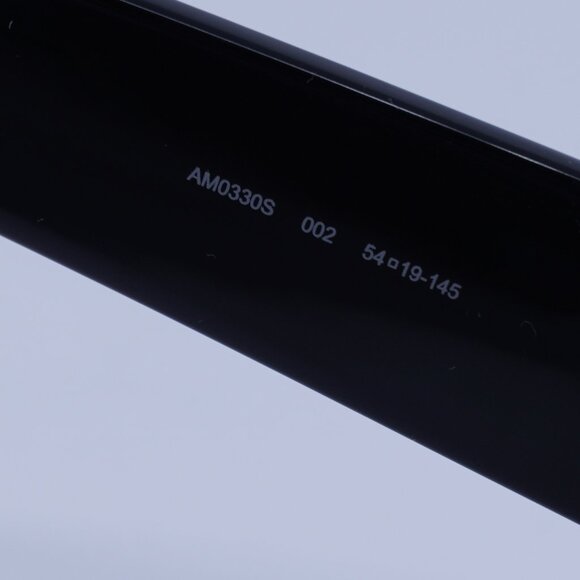 Alexander McQueen AM0330S 002 Sunglasses Black Oval Frame, Grey Lenses - Picture 9 of 10